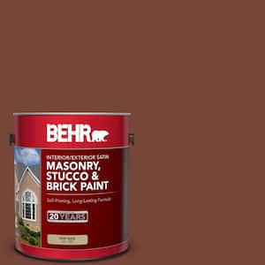 1 gal. #S200-7 Earth Fired Red Satin Interior/Exterior Masonry, Stucco and Brick Paint
