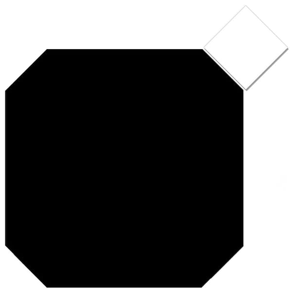 Merola Tile Monocolor Octagon Nero with Taco Alaska 12 in. x 12 in. Ceramic Floor and Wall Take Home Tile Sample