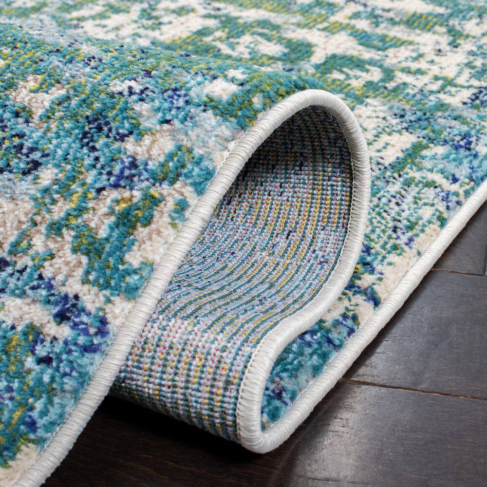 Elegant Madison 6' x 9' Green/Turquoise Synthetic Area Rug