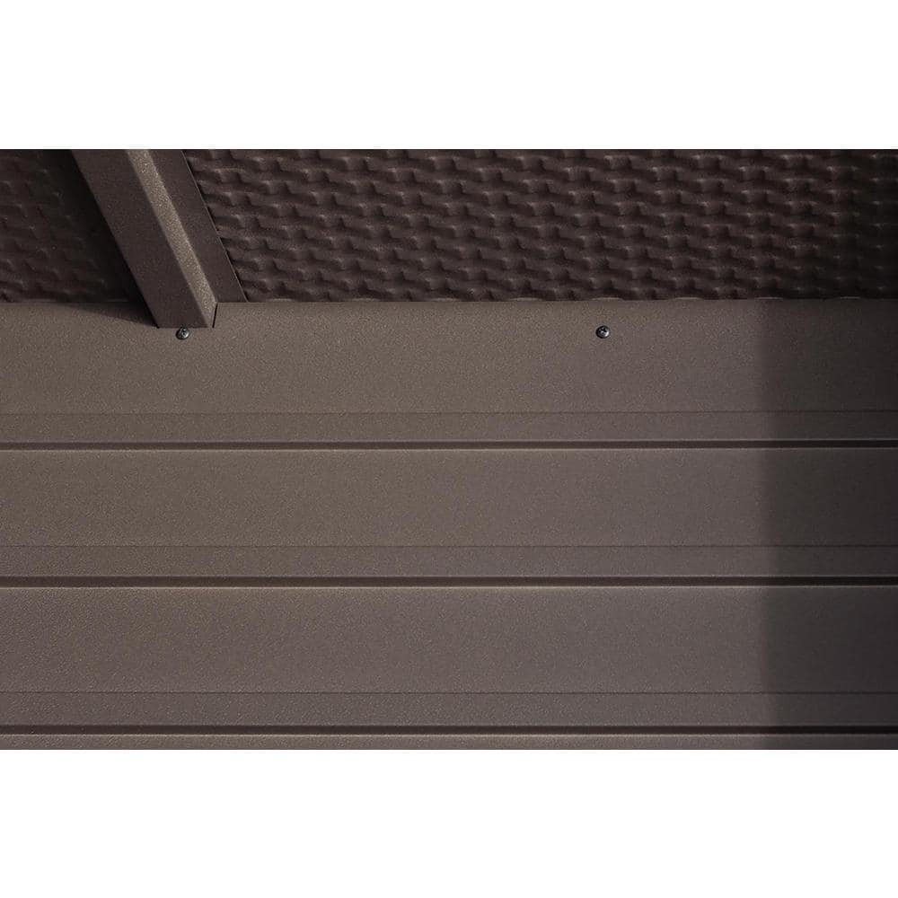Espresso Metal and Wicker Outdoor Storage Deck Box