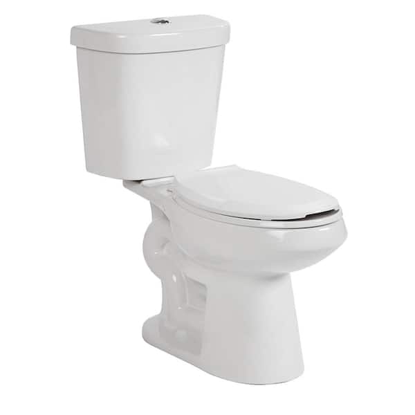 Glacier Bay 2-piece 1.28 GPF Dual Flush High Efficiency Elongated Toilet in White