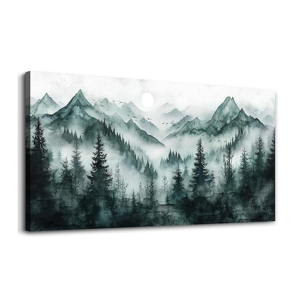 Canvas Wall Decor For Living Room Bedroom Wall Art For Office Wall Decoration Pictures Modern Misty Forest Ink Landscape