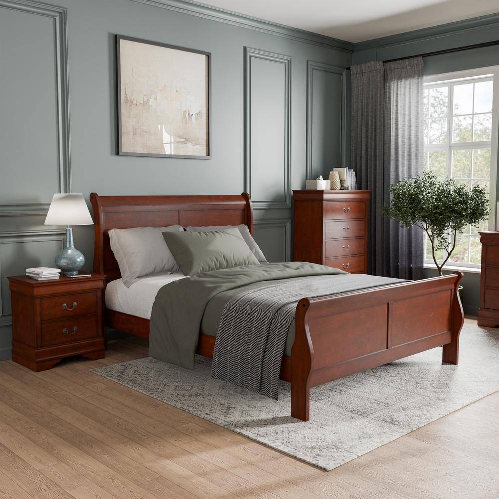 Burkhart 3-Piece Cherry Wood Queen Bedroom Set - rated 4 stars from 4 reviews