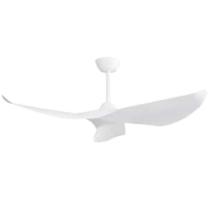 38 in. Indoor/Outdoor Modern White Ceiling Fan without Light and 6 Speed Remote Control