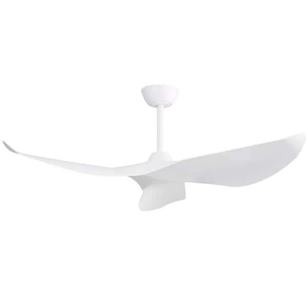 Sofucor 38 in. Indoor/Outdoor Modern White Ceiling Fan without Light and 6 Speed Remote Control