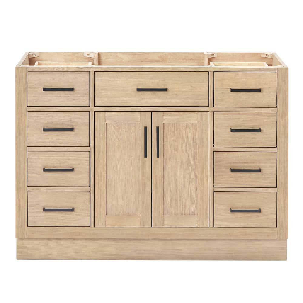 Hepburn 48" Light Brown Oak Bathroom Vanity Base
