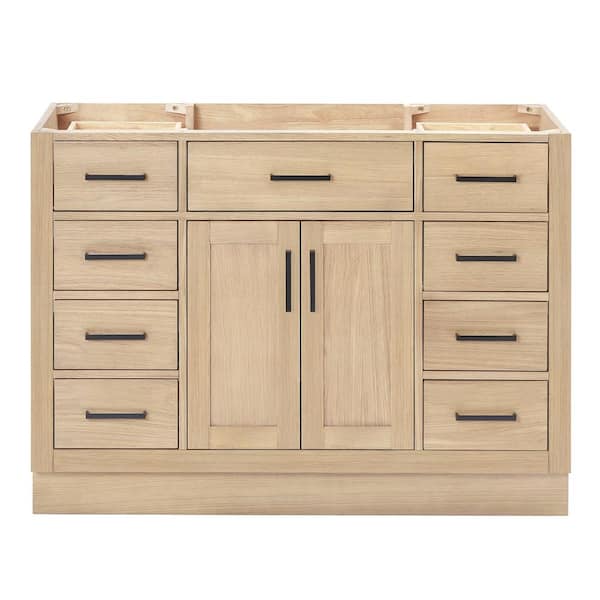 ARIEL Hepburn 48 in. W x 21.5 in. D x 34.5 in. H Bath Vanity Cabinet without Top in Oak