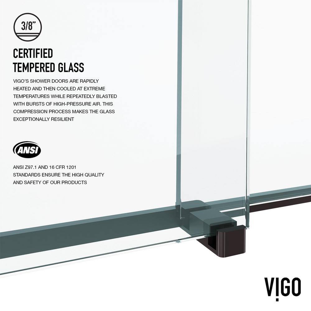 Houston 66" Frameless Matte Black Sliding Tub Door with Clear Glass