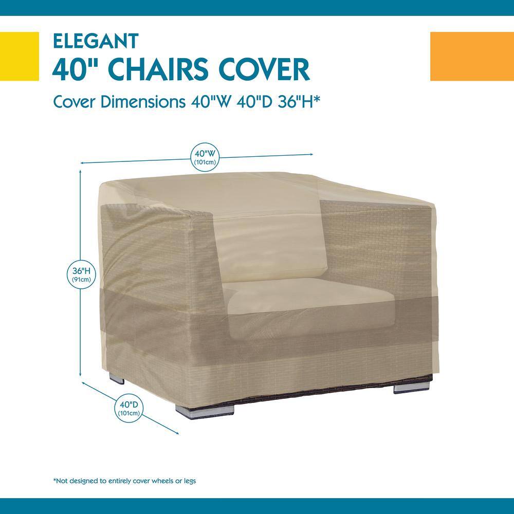 Elegant Waterproof Beige and Brown Patio Chair Cover