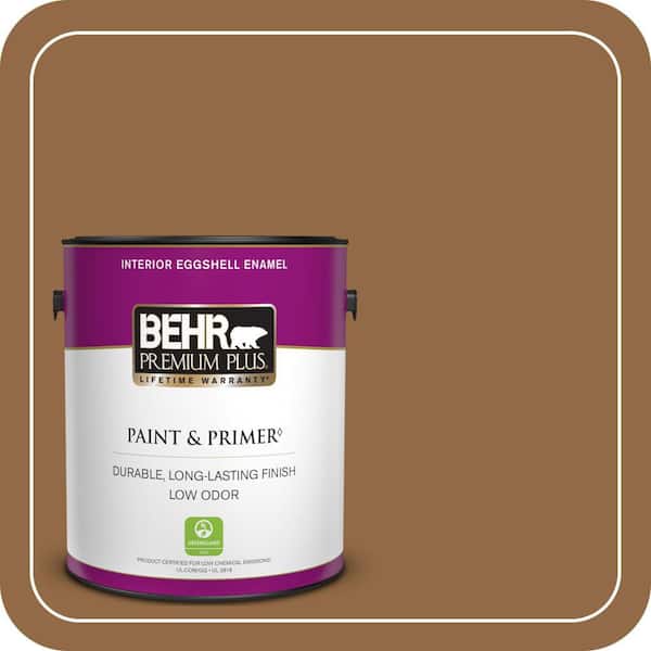 BEHR PREMIUM PLUS 1 gal. #QE-31 Barcelona Brown Eggshell Enamel Low Odor Interior Paint & Primer