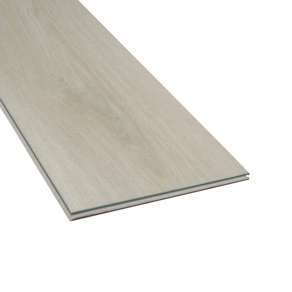 Take Home Sample - 9.13 in. W x 6 in. L Natural Burlap Floating Waterproof  Click Lock Luxury Vinyl Plank Flooring