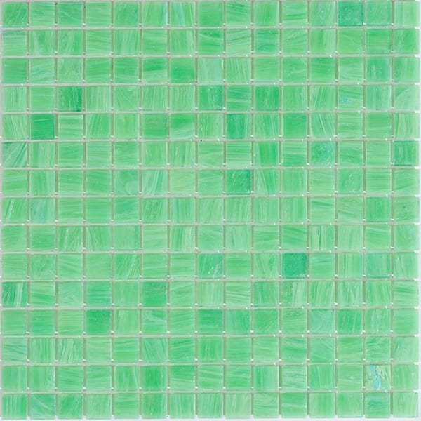Apollo Tile Celestial UFO Green 4 in. x 5 in. Glossy Glass Mosaic Uniform square Wall and Floor Sample Tile