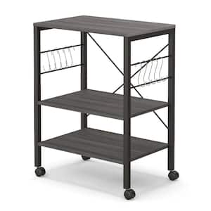 4-Tier Kitchen Microwave Storage Rack with Metal Shelves - Costway