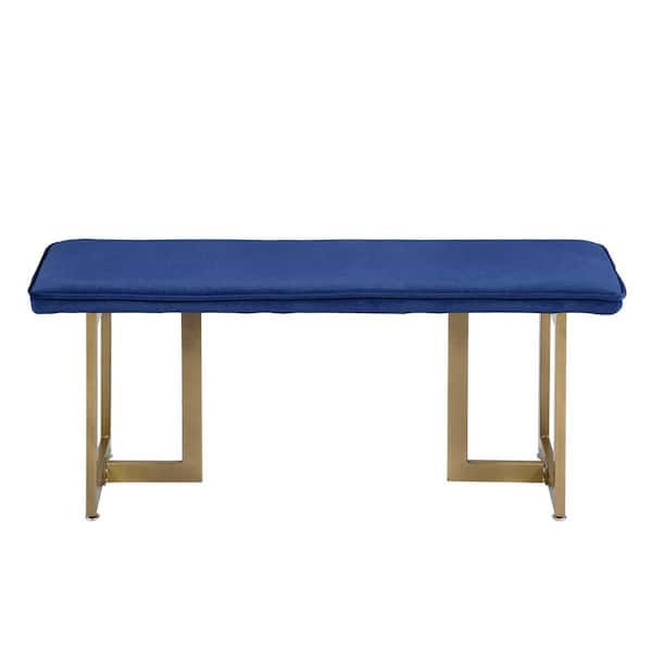 STICKON Blue Bench with Golden Legs (18.5 in. H x 44.5 in. W x 15 in. D)