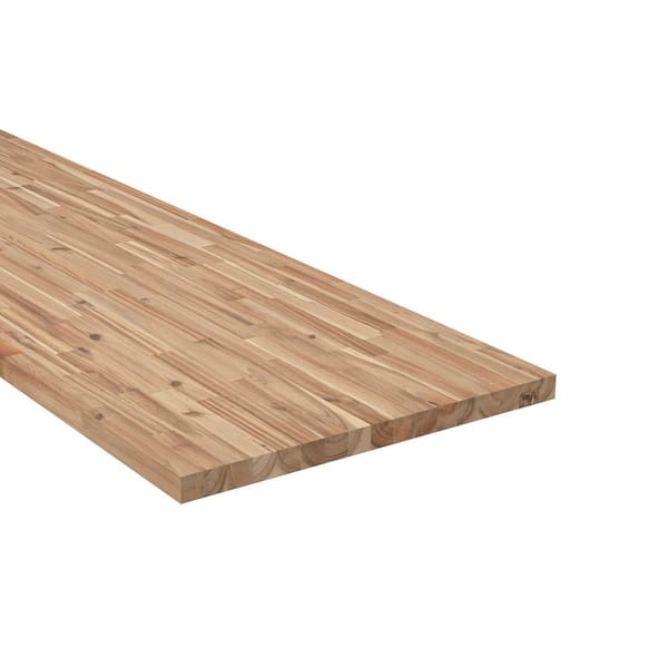 HARDWOOD REFLECTIONS 6 ft. L x 25 in. D Unfinished Acacia Solid Wood Butcher Block Countertop With Square Edge