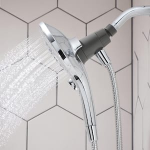 Attract with Magnetix 6-Spray 5.5 in. Single Wall Mount Handheld Adjustable Shower Head in Chrome