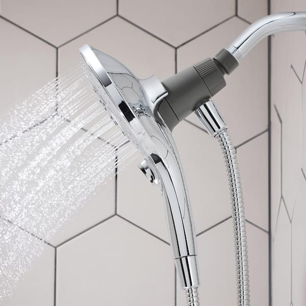 Attract with Magnetix 6-Spray Single Wall Mount 5.5 in. Handheld Adjustable Shower Head in Chrome