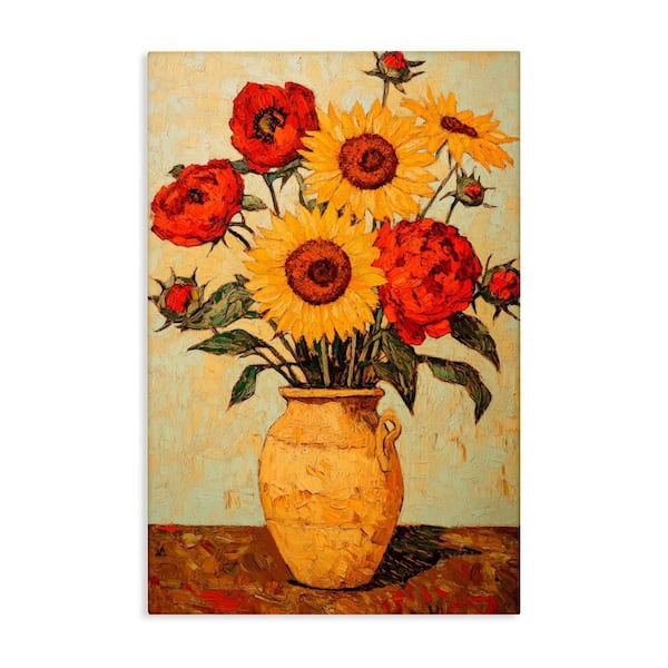 Rustic Flower Display by Petal Prints Design Unframed Nature Graphic Art Print 30 in. x 20 in.