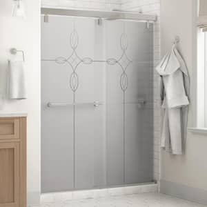 Mod 60 in. x 71-1/2 in. Soft-Close Frameless Sliding Shower Door in Chrome with 1/4 in. Tempered Tranquility Glass