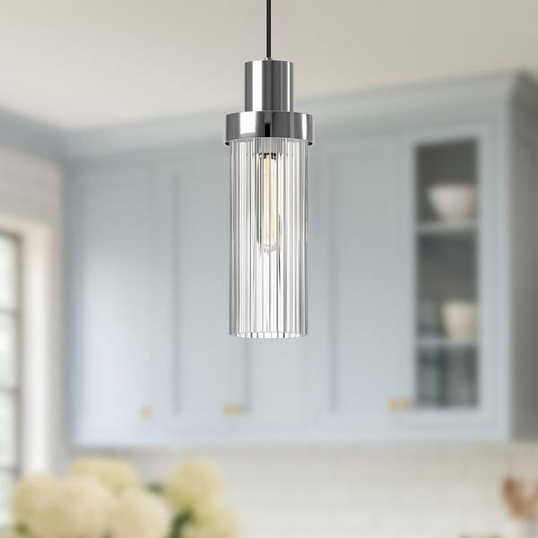 alys - Modal Source 1〜2.5 ALORA MOOD Kent 5 in. 1 Light 60-Watt Chrome/Clear Ribbed Glass