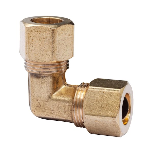 LTWFITTING 3/8 in. O.D. Brass Compression 90-Degree Elbow Fitting (5-Pack)