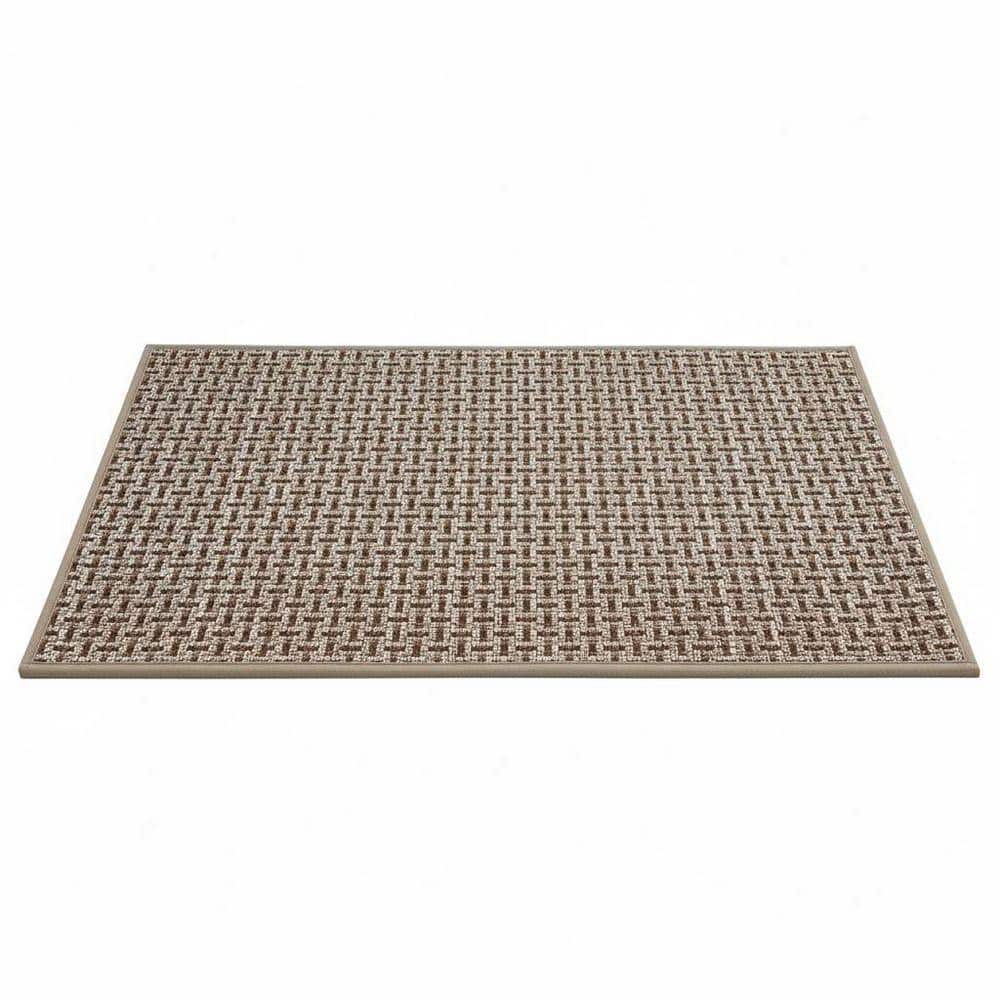 Brown 17 in. x 30 in. Indoor Non-Slip Rubber Backing Front Door