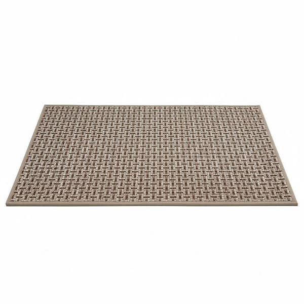 Brown 17 in. x 30 in. Indoor Non-Slip Rubber Backing Front Door