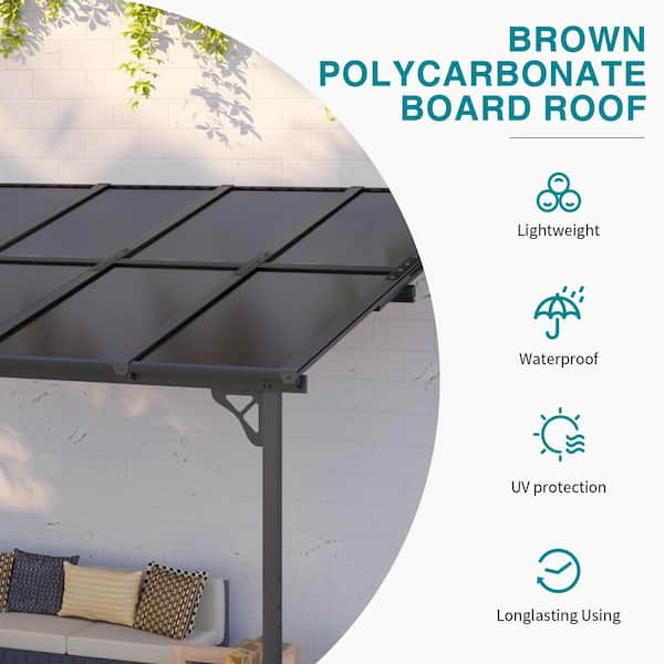 Sizzim 12 ft. x 10 ft. Outdoor Aluminum Wall-Mounted Gazebo