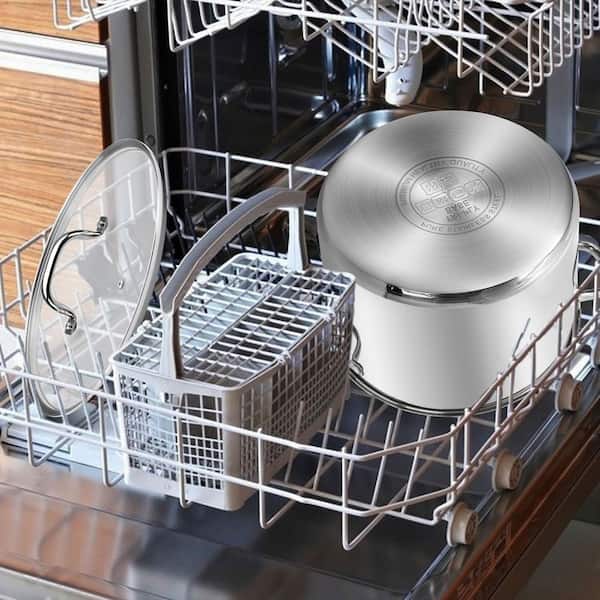 Stainless Steel Stock Pot 20 qt. with Glass Lid, Tri-ply Base for Induction, Halogen Cooktops, Dishwasher Safe