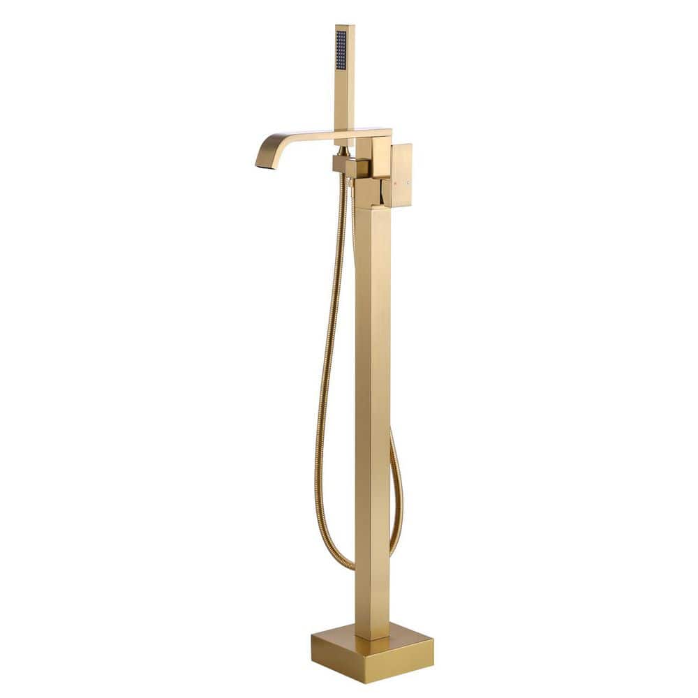 Single-Handle Waterfall Freestanding Tub Faucet with Handheld Shower in. Gold price history on PriceWatchPro