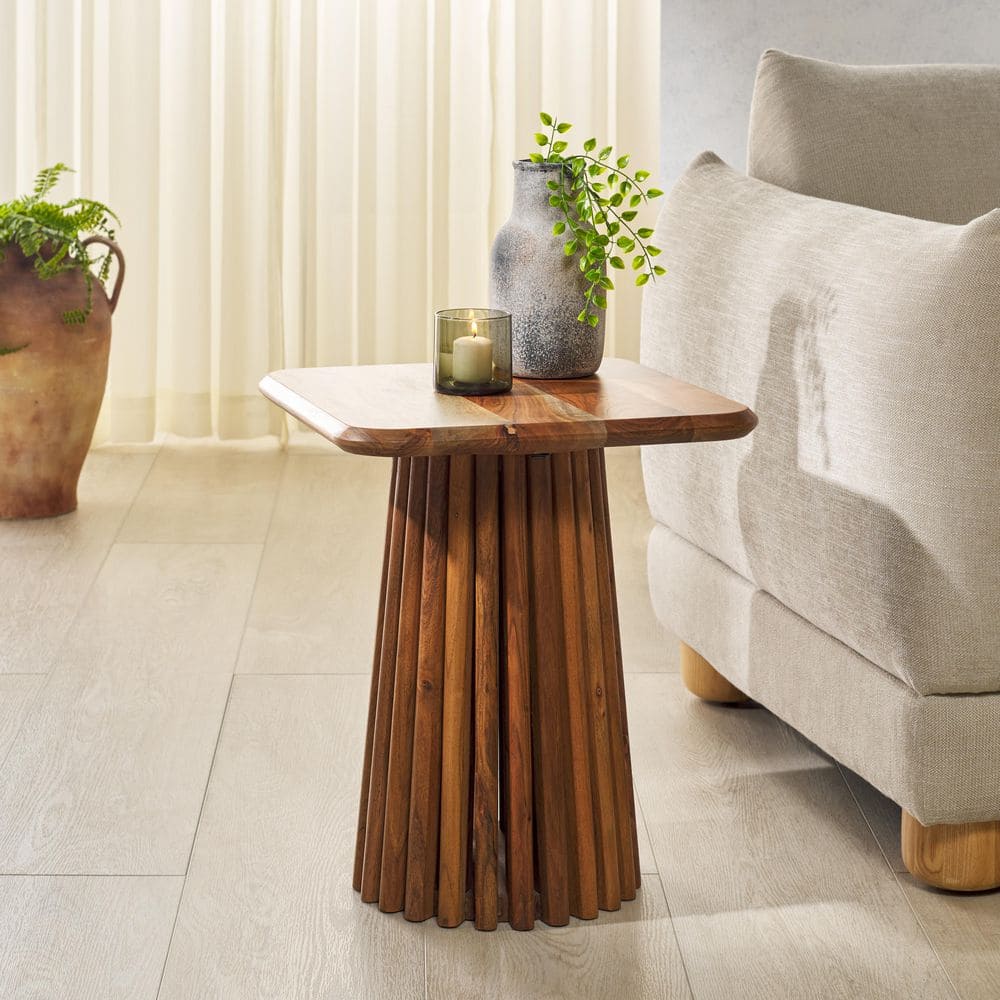 Penelope 16 in. Round Wood End Table