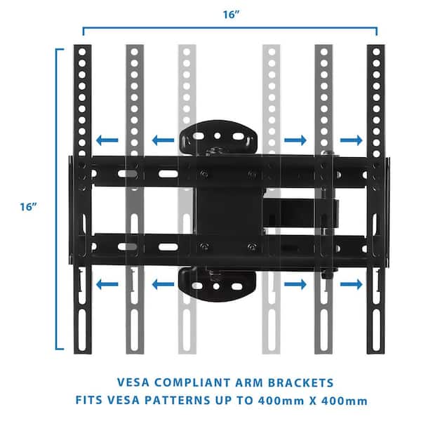 Husky Mounts Heavy Duty Full Motion TV Wall Mount Fits Most 32 – 55 Inch  LED LCD Flat Screen and Other with 400x400 400x200 300x300 300x200 200x200,  200x150 pattern, Loads 99 lb