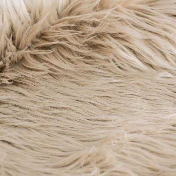 Super Area Rugs Serene Silky Fur Fluffy Shag Rug Light 6' x 9' - The Home Depot
