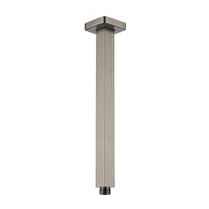 12 in. Square Ceiling Mount Standard Shower Arm and Flange, Brushed Nickel