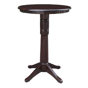 Olivia 30 in. Rich Mocha Round 42 in. H Solid Wood Bar Table