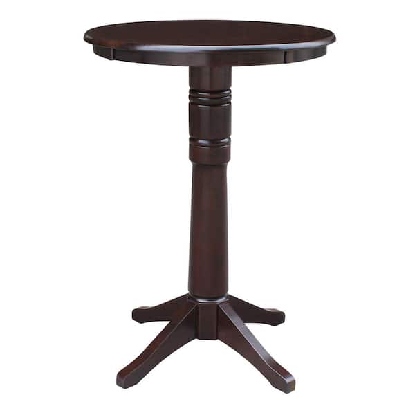 International Concepts Olivia 30 in. Rich Mocha Round 42 in. H Solid Wood Bar Table