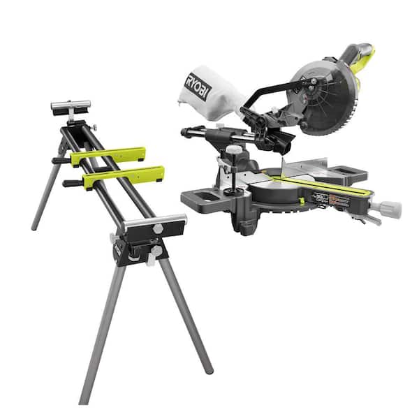 RYOBI ONE+ 18V Cordless 7-1/4 in. Sliding Compound with Miter Saw Universal Miter  Saw QUICKSTAND PBT01B-A18MS01G The Home Depot