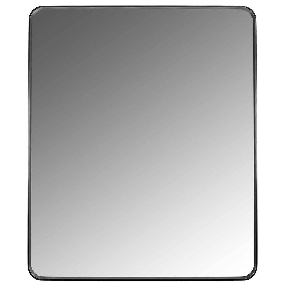 30 in. W x 36 in. H Rectangle Frameless Black Mirror