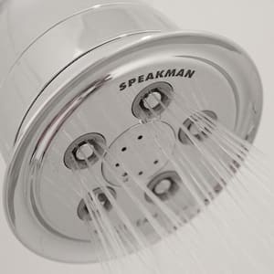 3-Spray 4.2 in. Single Wall Mount Fixed Adjustable Shower Head in Polished Chrome