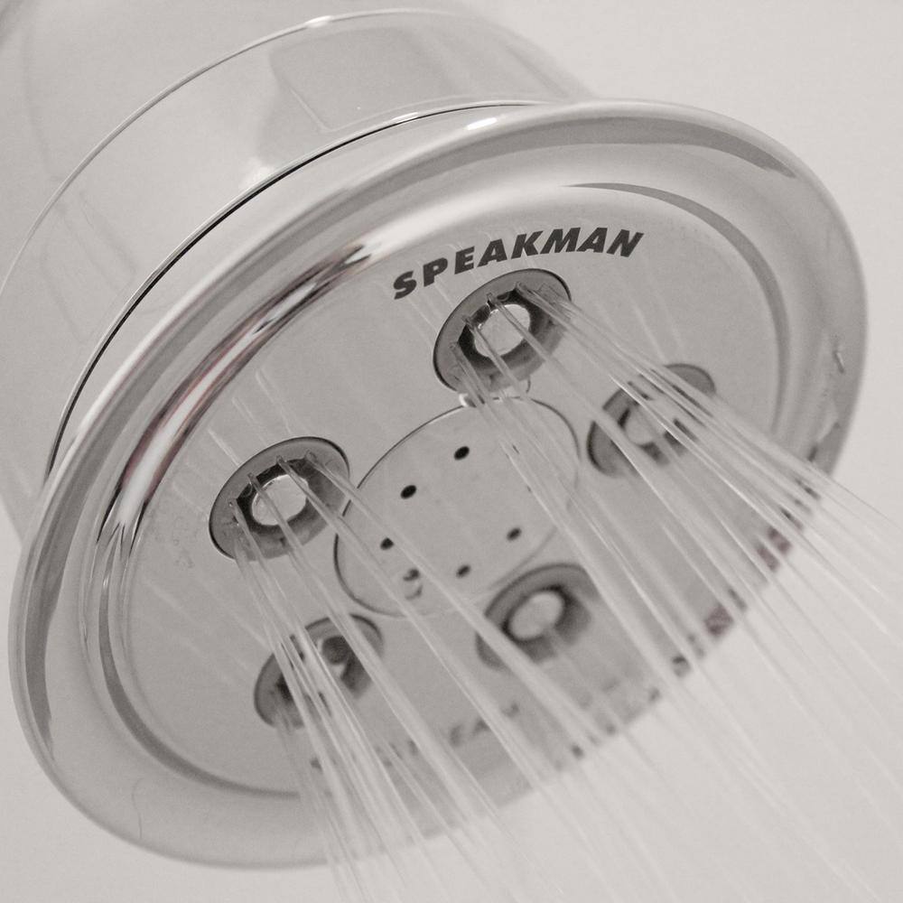 Polished Chrome Adjustable Shower Head with Filter and Jet Spray