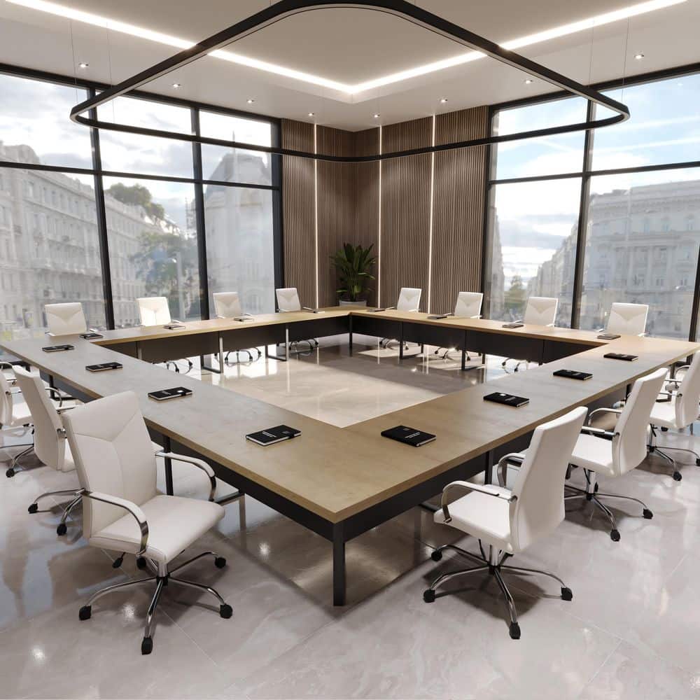 White High-Back Leather Executive Swivel Office Chair