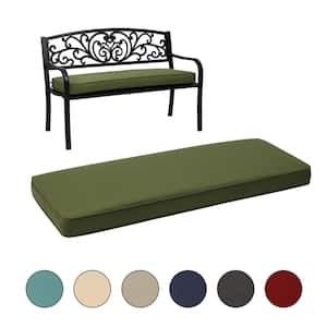 46.5 in. x 17.7 in. x 3 in. Outdoor Bench Cushion Seat Pads with Removable Cover in Green