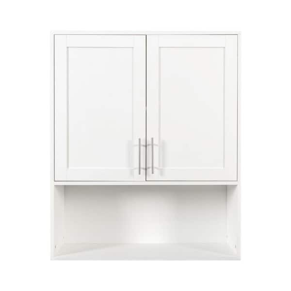 11.81 in. W x 31.50 in. D x 37.80 in. H Bathroom Storage Wall Cabinet with Facial Tissues Slot  Storage Area in White