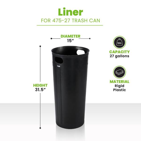 27 Gal Step-On Indoor Trash Can, Black 27 Gal Step-On Indoor Trash Can, Black