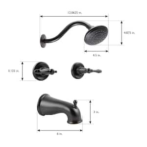 Oakmont 2-Handle 1-Spray Tub and Shower Faucet in Oil Rubbed Bronze (Valve Included)