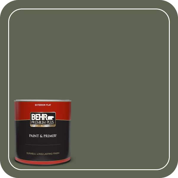 BEHR PREMIUM PLUS 1 qt. #N390-7 Cypress Vine Flat Exterior Paint & Primer