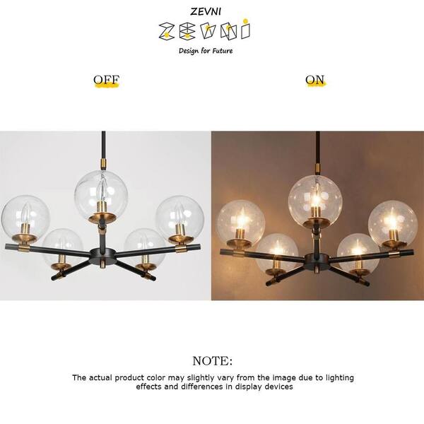 Zevni Modern Black Island Pendant Light, Ostter 22 in. 5