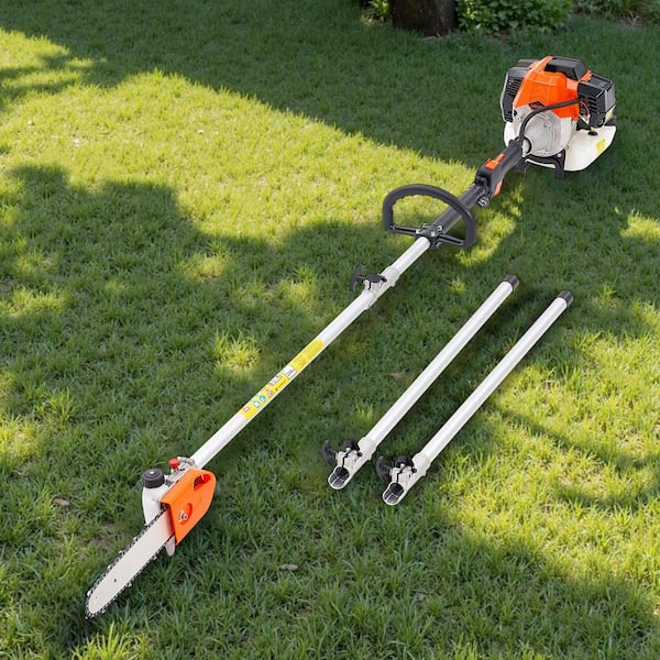 Gas Pole Saw, 43CC 2 Stroke Gas Powered Pole Saws with 10 in. Cutting Bar, with Rotatable Head, 6.9 to 11.8 ft.