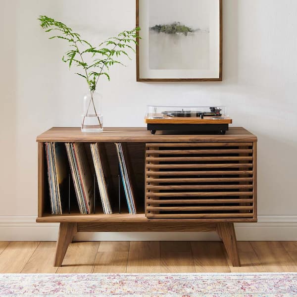 Render Walnut Vinyl Record Display Stand