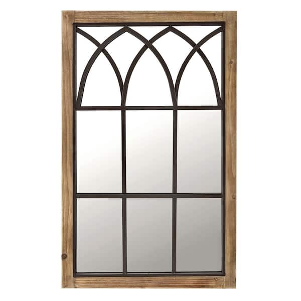 FirsTime & Co. Medium Rectangle Weathered Brown Antiqued Contemporary Mirror (37.5 in. H x 24 in. W)